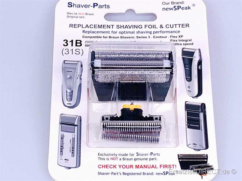Shaver-Parts Rasierer Scherfolie + Klinge 31B 6000