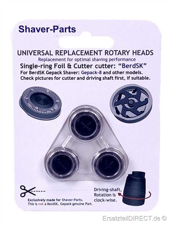 Shaver-Parts Scherkopfset für BerdSK / Gepack8