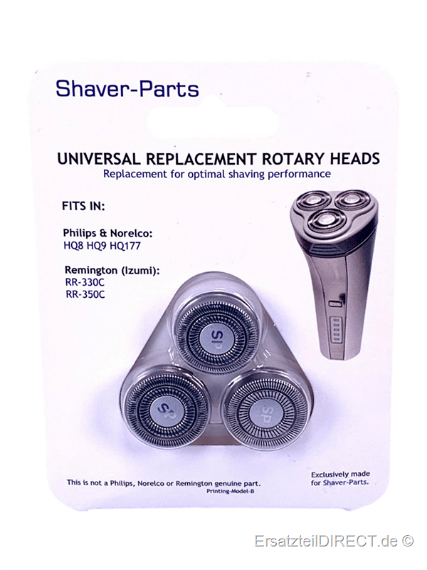 Shaver-Parts 3er Universalscherköpfe Typ2