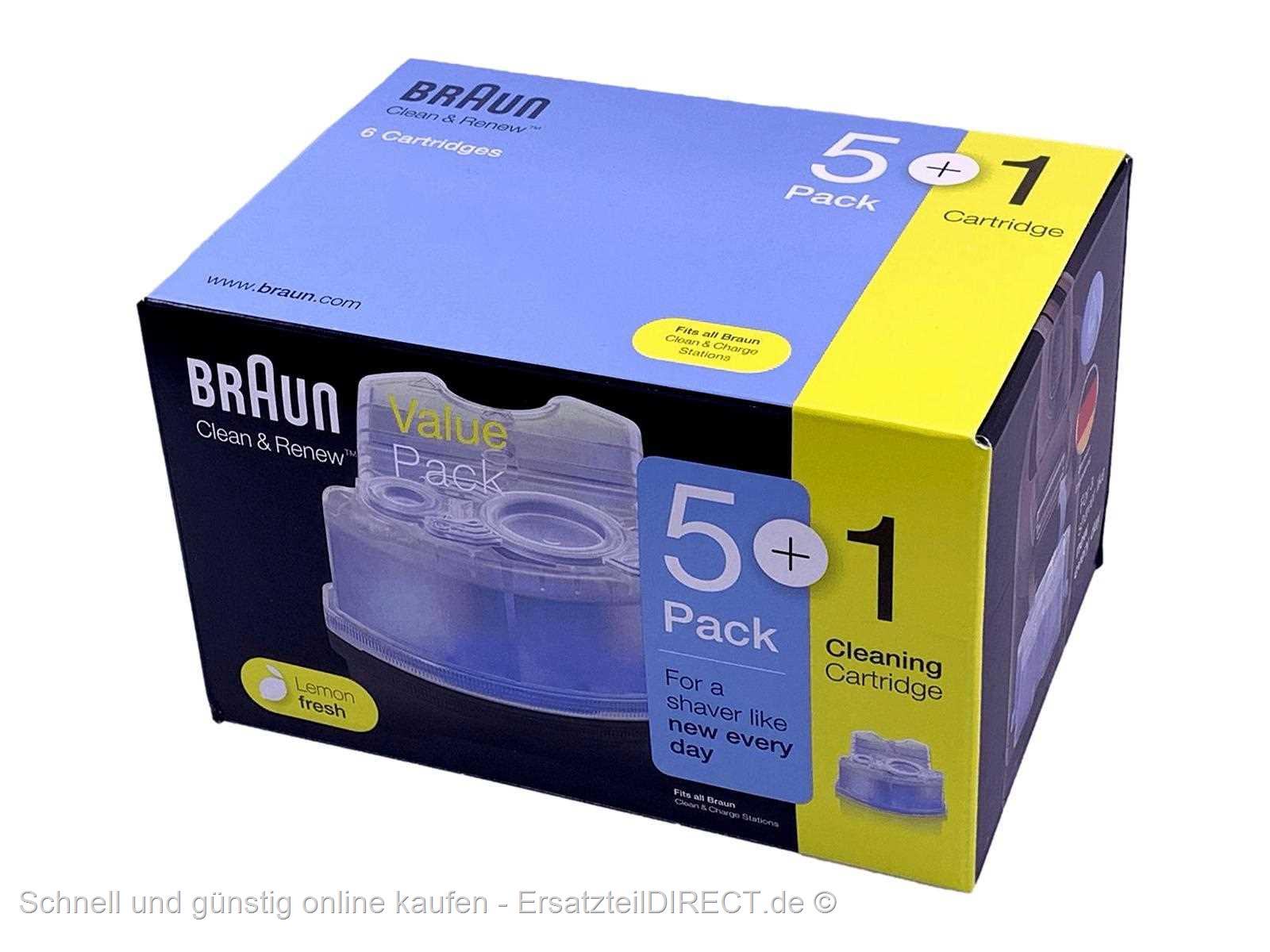 Braun CCR 5+1 Reinigungskartuschen Clean&Renew Ersatzkartuschen 6er Pack